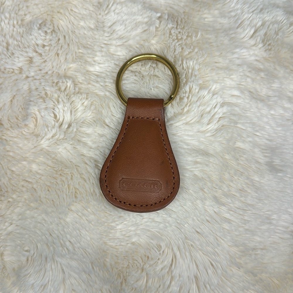 Coach Brown Leather Keychain